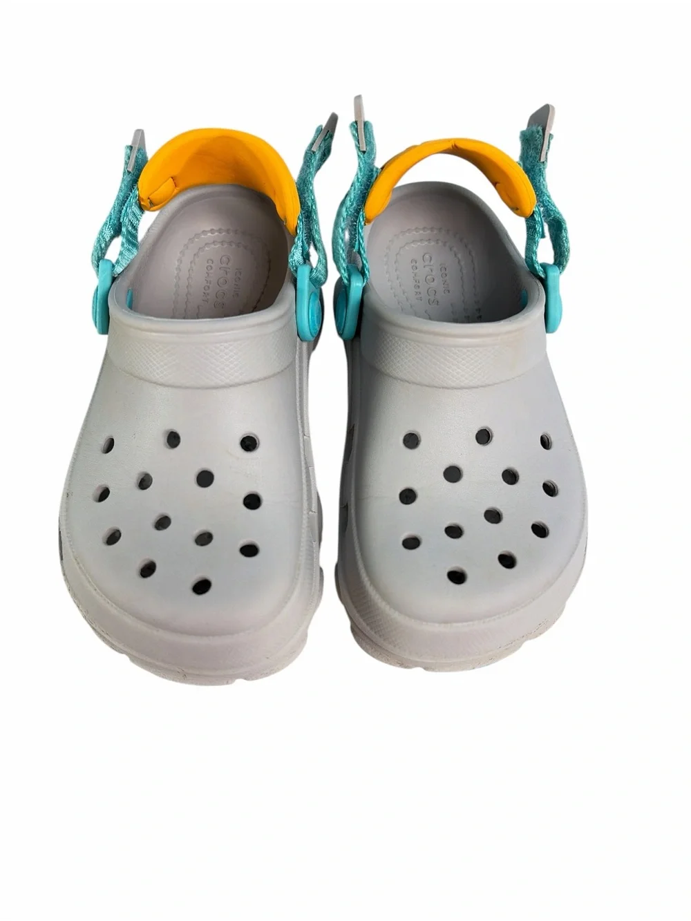 CROCS Classic Kids All Terrain - with Teal Strap and Orange Lining Sz C11